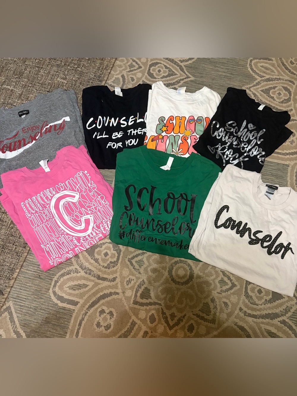 School Counselor T Shirt Bundle 7 shirts medium
